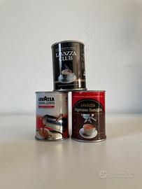 3 barattolini vintage in metallo del caffè Lavazza