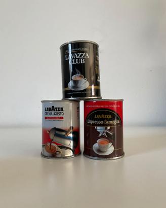 3 barattolini vintage in metallo del caffè Lavazza