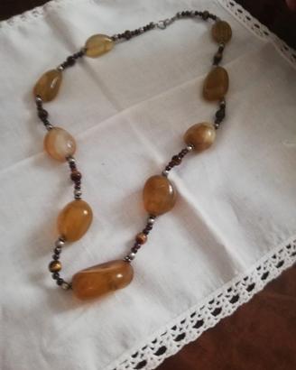 collana bigiotteria  vintage pietre naturali