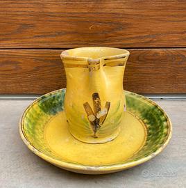 Fangotto e cannata terracotta maiolica Caltagirone