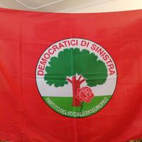 Bandiera Democratici di Sinistra (quercia e rosa)