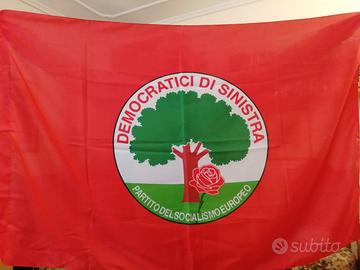 Bandiera Democratici di Sinistra (quercia e rosa)