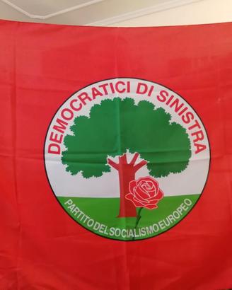 Bandiera Democratici di Sinistra (quercia e rosa)