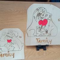 Quadretto famiglia in legno 