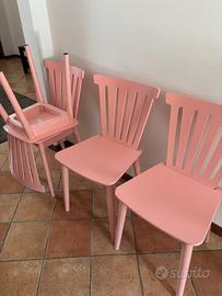 Set 4 sedie rosa