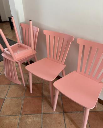 Set 4 sedie rosa