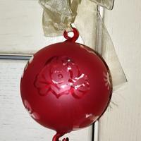 Thun - Sfera in vetro rosso con ciondolo a cuore