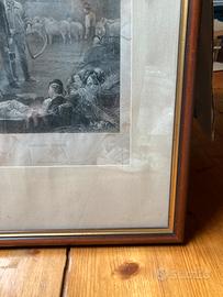 Quadro aantico incisione ottocentesca