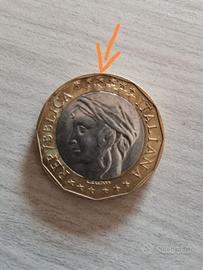 Moneta da 1000 lire 1998, errore di conio, rara