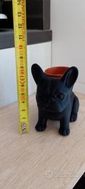 vasetto decorativo Bulldog nero stampato in 3D