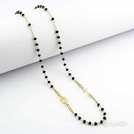 Rosario argento 925 , oro e nero