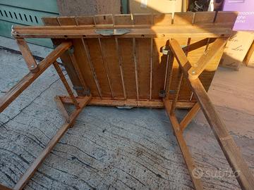 tavolino vintage in legno pieghevole