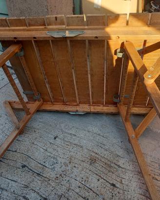 tavolino vintage in legno pieghevole