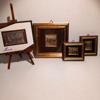 quadretti su foglia d'oro + quadretto da tavolo