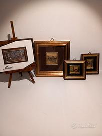 quadretti su foglia d'oro + quadretto da tavolo