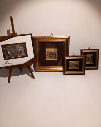 quadretti su foglia d'oro + quadretto da tavolo