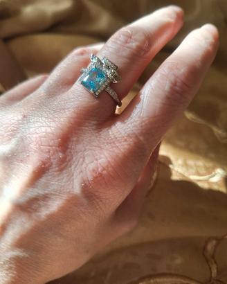 anello  nuovo in argento s925 con zircone 