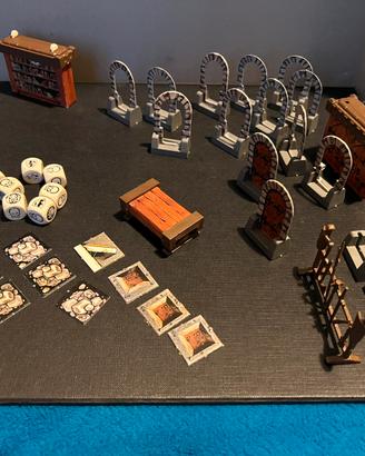 HeroQuest 1989 - Mobili, 7 Dadi Origina e Tasselli
