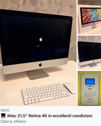 iMac 21,5” Retina 4K – 8GB RAM + SSD 500GB