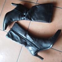 stivali donna in pelle nera 