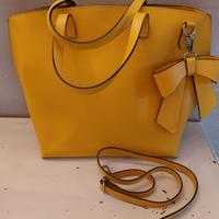 borsa gialla in pelle