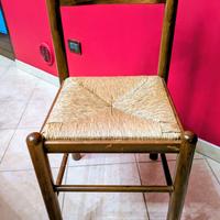 22 Sedie Classiche in Legno e Paglia
