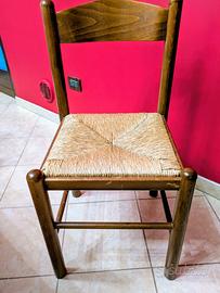 22 Sedie Classiche in Legno e Paglia