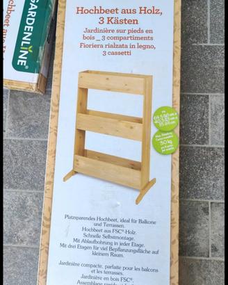 Fioriera in legno nuova confezionata 