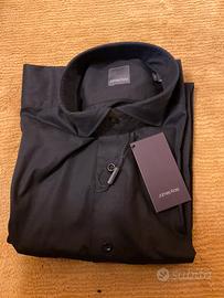 Camicia uomo nera artigianale James Ross Slim Fit