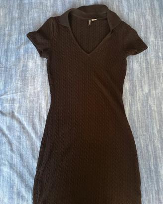 Vestito a costine nero H&M