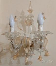 Lampada applique in vetro di Murano vetro e oro