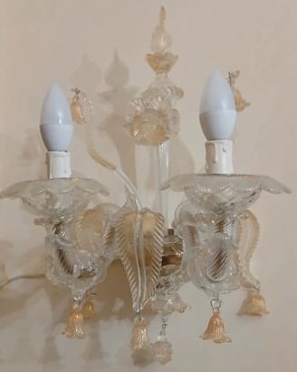 Lampada applique in vetro di Murano vetro e oro
