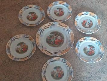 Servizio 6 piattini dolce + piatto portata BAVARIA