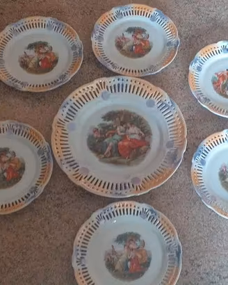 Servizio 6 piattini dolce + piatto portata BAVARIA