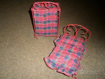 letto ed armadio Furga , di ferro smaltato rosso c