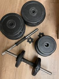 Set 2 manubri componibili + 29 kg di pesi