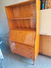 Libreria con scrittoio e ribalta anni 50/60