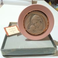 Quadretto rosa con icona sacra in argento 925