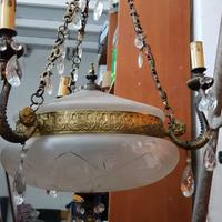 lampadario ottone cristallo anni 60 €100