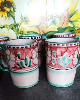 Tazze Ceramica Artigianale Vietrese dipinte a mano