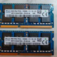 Ram Sodimm DDR3 PC3L 1600 Mhz 2x8gb