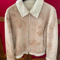 Giacca scamosciata con pelliccia