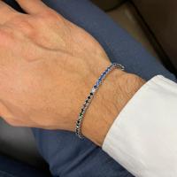 Bracciale tennis diamanti neri e zaffiri blu