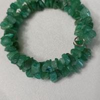 Bracciale unisex a molla in pietra dura verde 