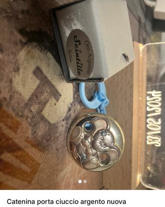 Catenina porta ciuccio argento nuova