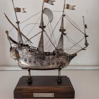 modellino galeone Jolly Roger in argento 800