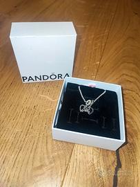Collana Pandora con pendente doppio cuore 
