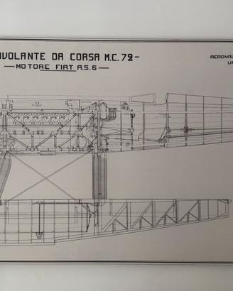 quadro idrovolante da disegno tecnico