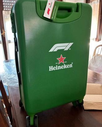 Trolley verde Heineken Formula 1 bagaglio mano F1