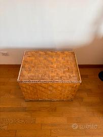 Baule in bambù trama intrecciata - Stile Vintage